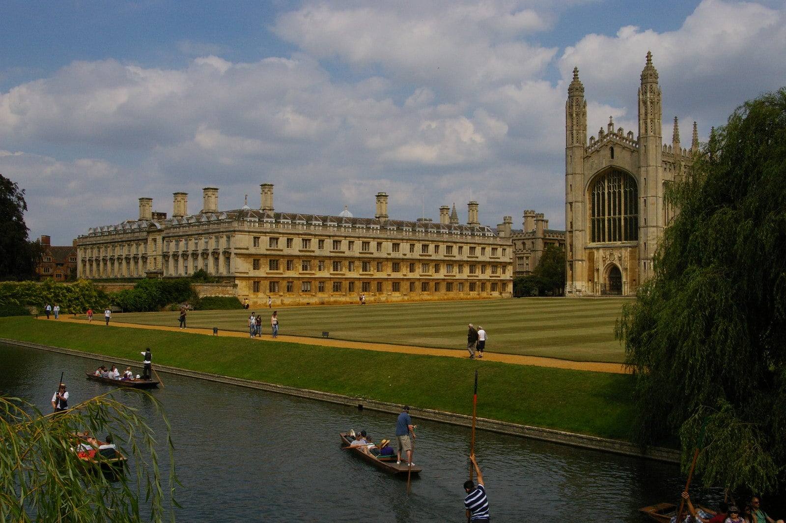 King's College and punts on the River Cam in Cambridge